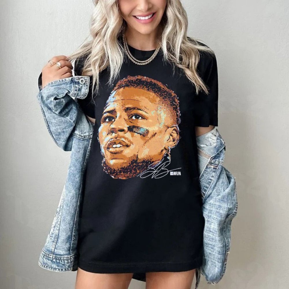 Saquon Barkley New York Giants Portrait Signature Tshirt Unisex Design Tshirt